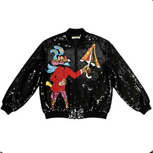 Rare 90s Creative Creations Sequin Jacket Wile E Coyote Dapper Gentleman VTG